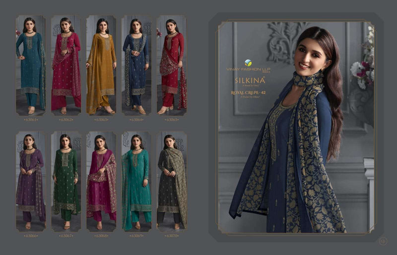 Silkina Royal Crepe Vol 42 By Vinay Fashion Designer Salwar Kameez