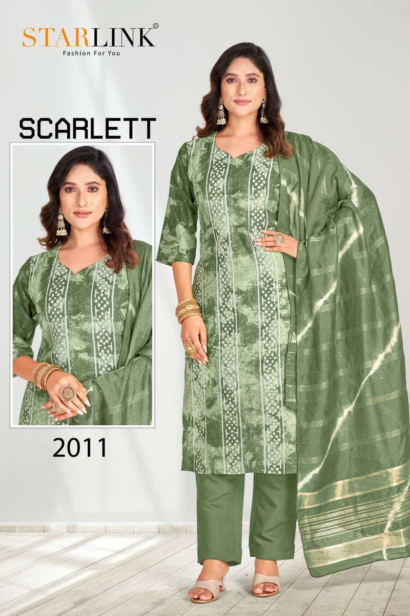 Starlink Scarlett Chanderi Embroidery Work Fancy Printed Salwar Kameez