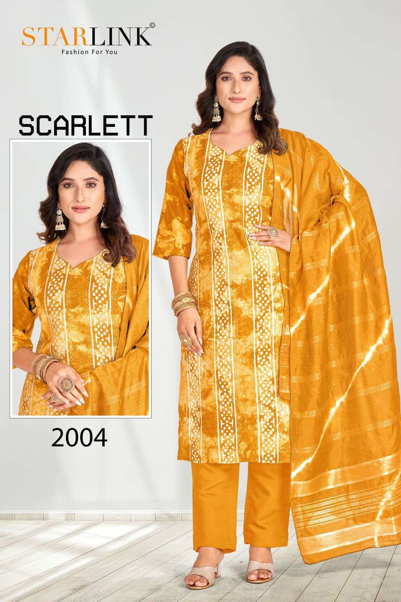 Starlink Scarlett Chanderi Embroidery Work Fancy Printed Salwar Kameez
