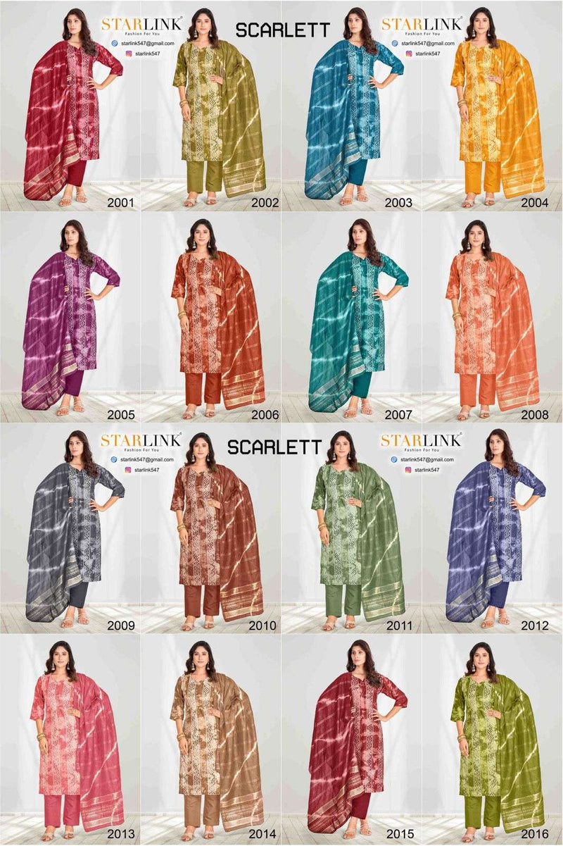 Starlink Scarlett Chanderi Embroidery Work Fancy Printed Salwar Kameez