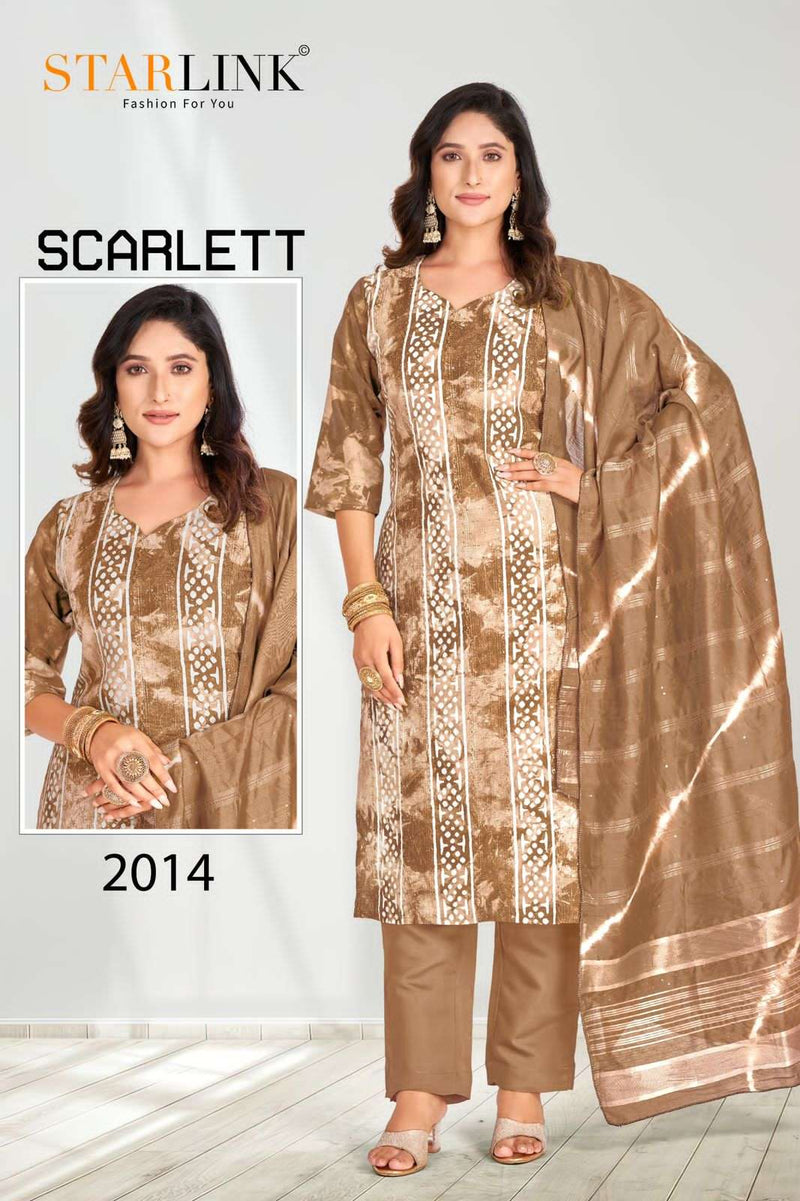Starlink Scarlett Chanderi Embroidery Work Fancy Printed Salwar Kameez