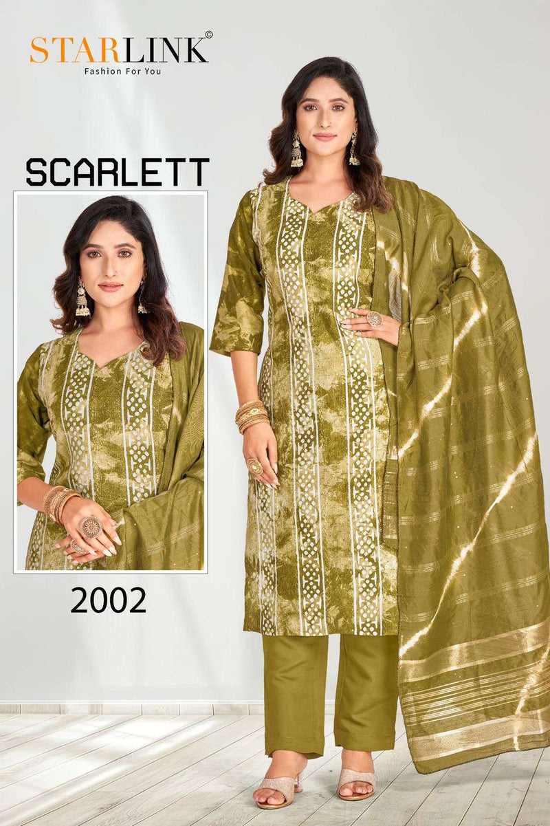 Starlink Scarlett Chanderi Embroidery Work Fancy Printed Salwar Kameez