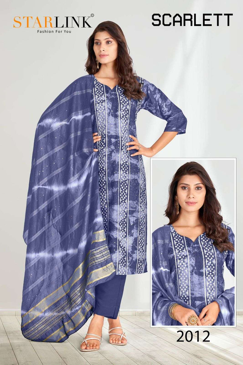 Starlink Scarlett Chanderi Embroidery Work Fancy Printed Salwar Kameez