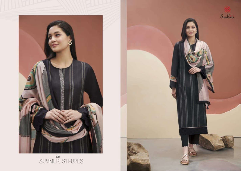 Summer Stripes By Sudriti Amazing Fancy Work Salwar Kameez