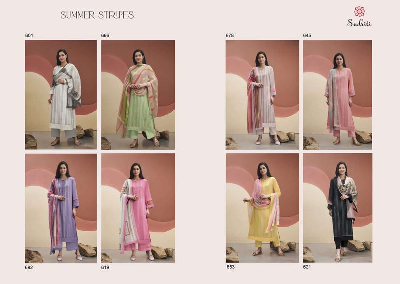 Summer Stripes By Sudriti Amazing Fancy Work Salwar Kameez