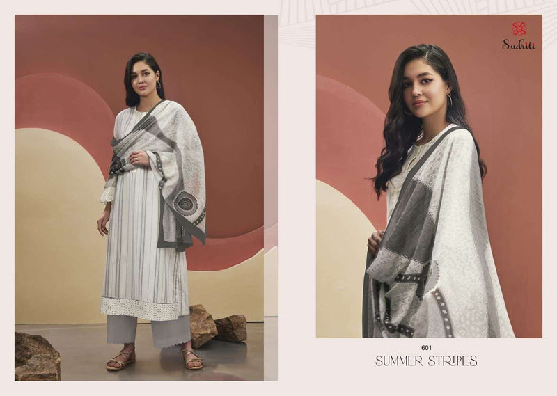 Summer Stripes By Sudriti Amazing Fancy Work Salwar Kameez