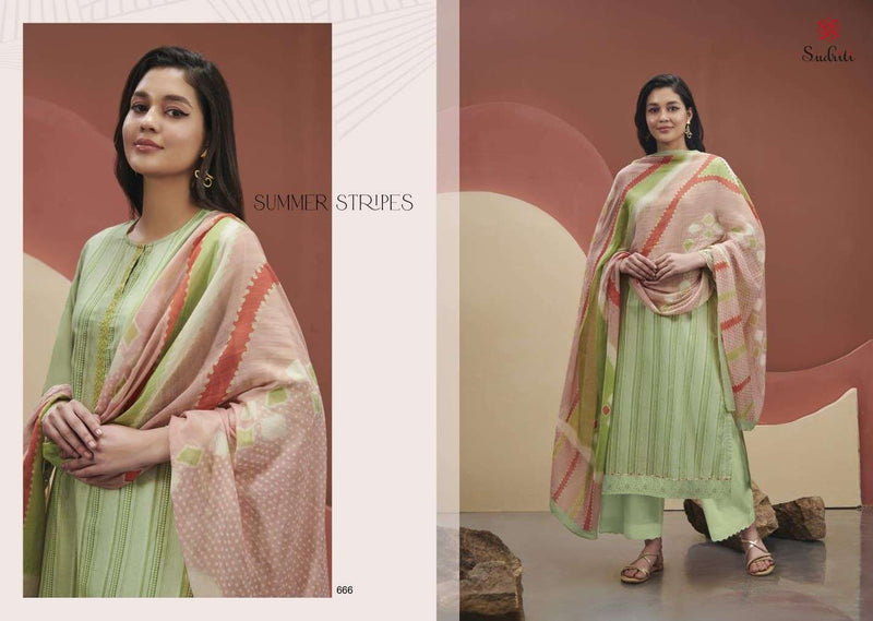 Summer Stripes By Sudriti Amazing Fancy Work Salwar Kameez