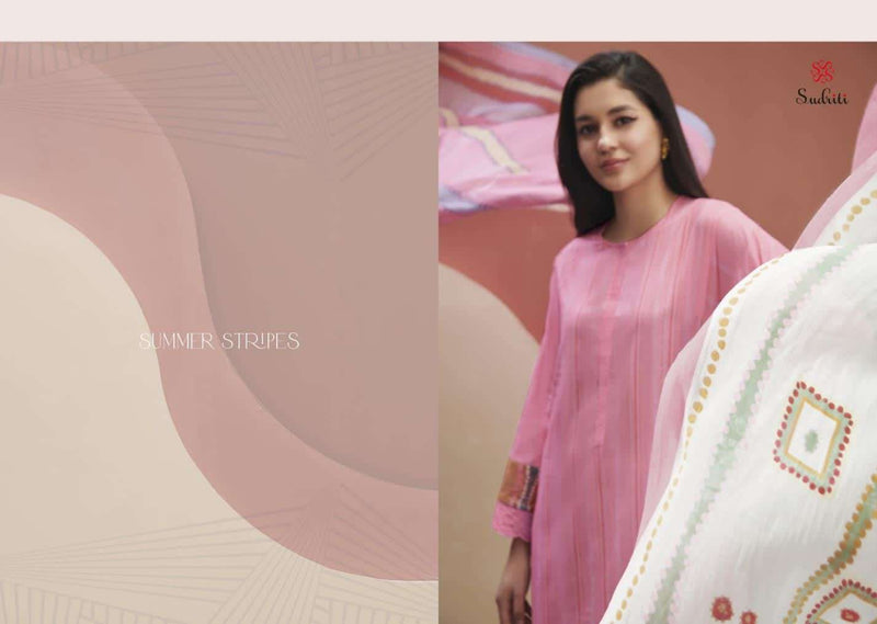 Summer Stripes By Sudriti Amazing Fancy Work Salwar Kameez