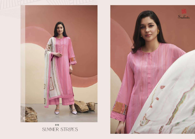 Summer Stripes By Sudriti Amazing Fancy Work Salwar Kameez