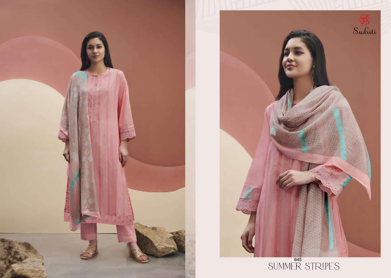 Summer Stripes By Sudriti Amazing Fancy Work Salwar Kameez