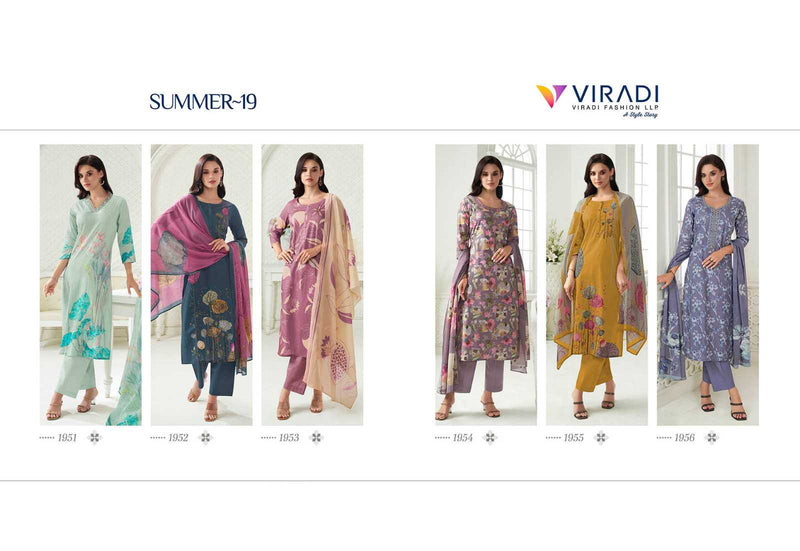 Viradi Fashion Summer Vol 19 Cotton Digital Print With Khatli Work Designer Kurti Set