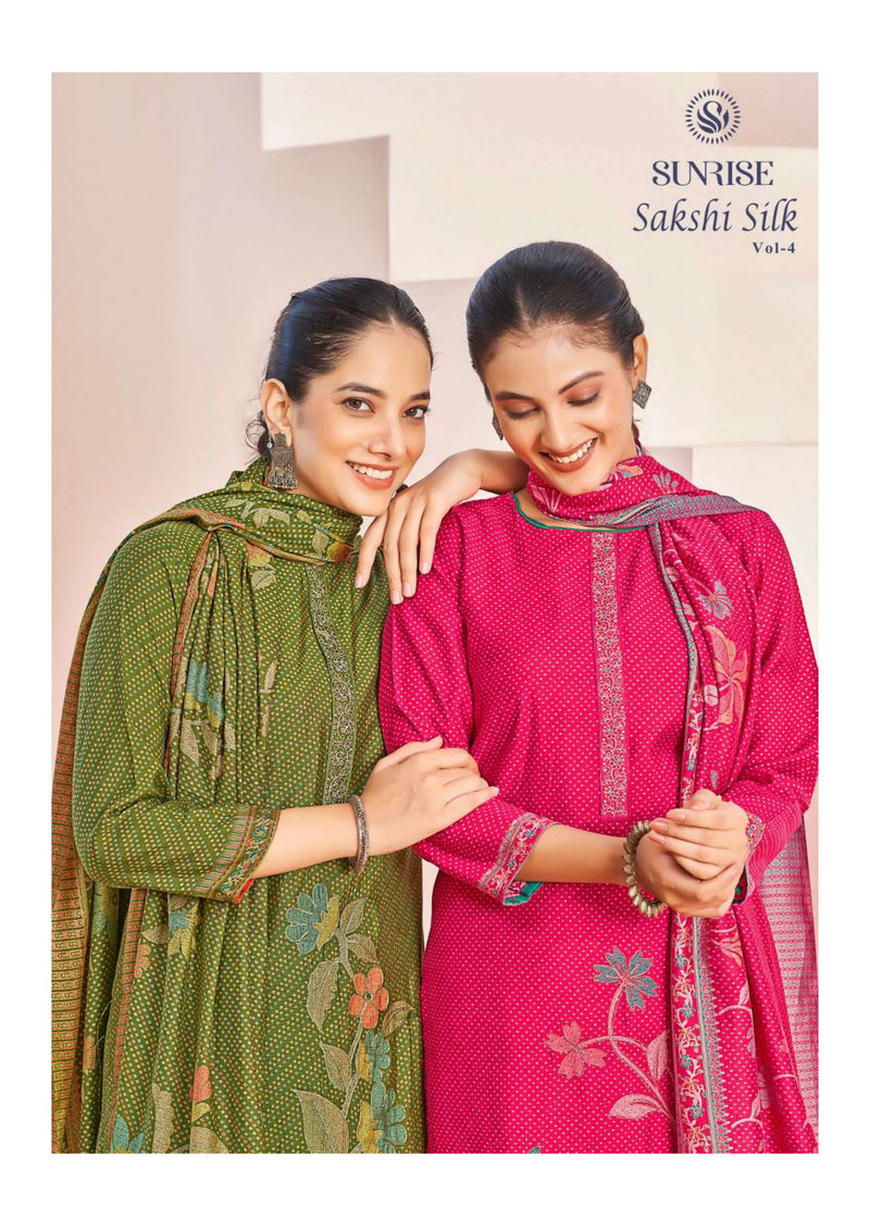 Sunrise Sakshi Silk Vol 4 Modal Silk Foil Embroidery Work Stylish Salwar Kameez
