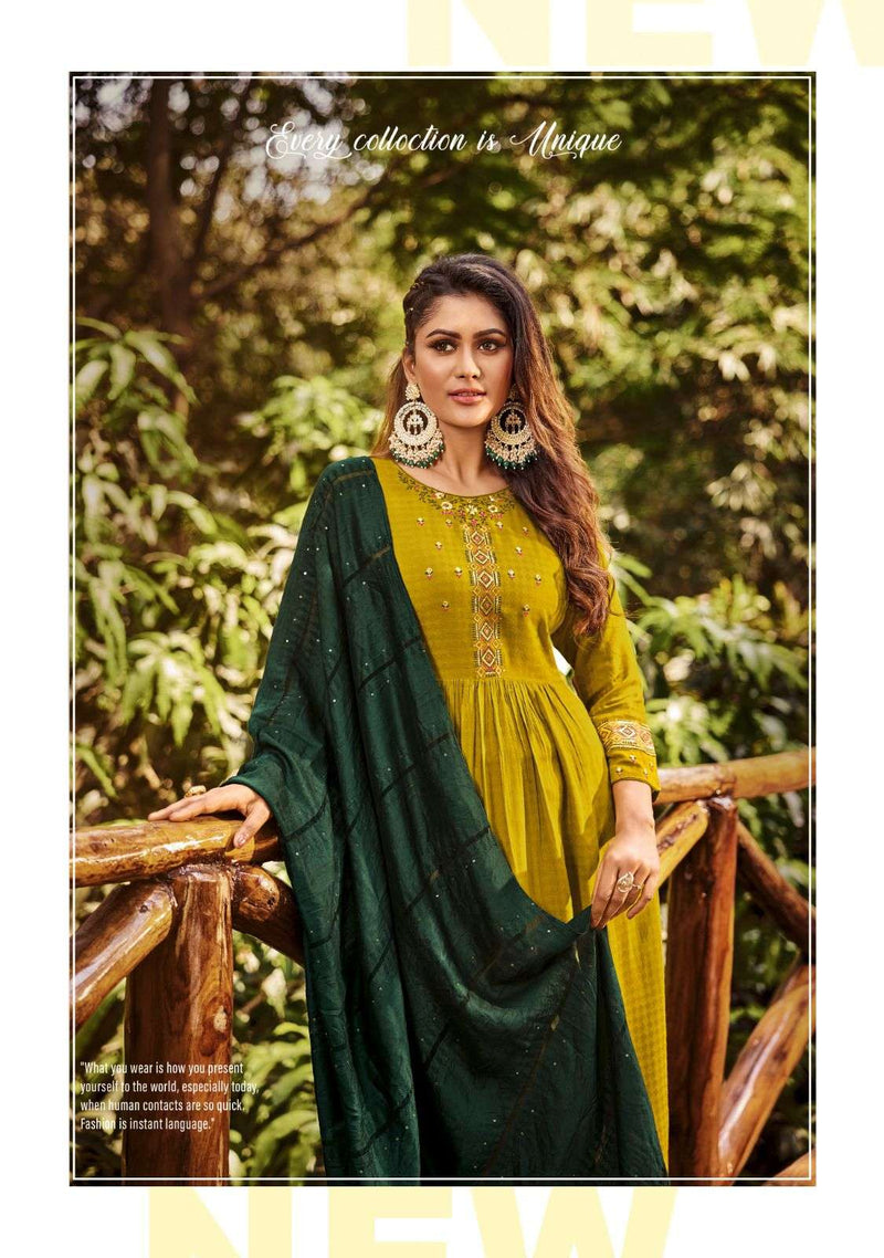 Surabhi By Ladies Flavour Readymade Weaving Butti Kurti With Bottom And Dupatta