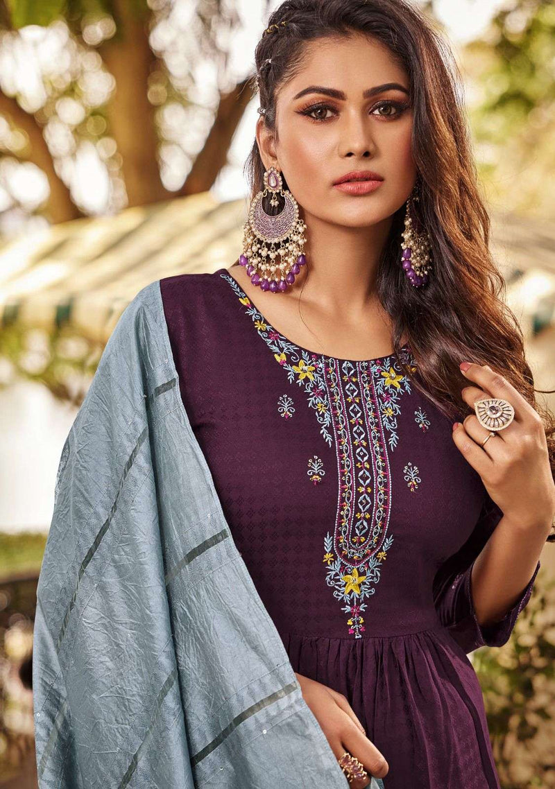Surabhi By Ladies Flavour Readymade Weaving Butti Kurti With Bottom And Dupatta