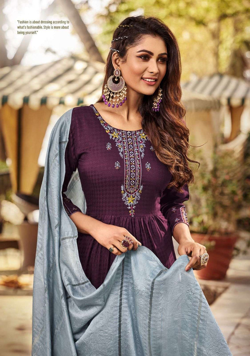 Surabhi By Ladies Flavour Readymade Weaving Butti Kurti With Bottom And Dupatta