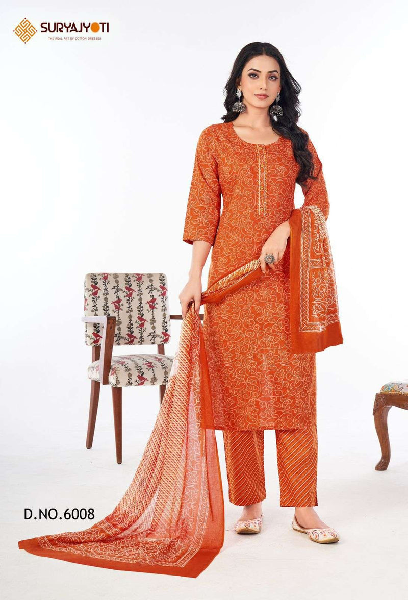 Suryajyoti Bandhani Lehriya Special Vol 6 Cotton Daily Wear Suit