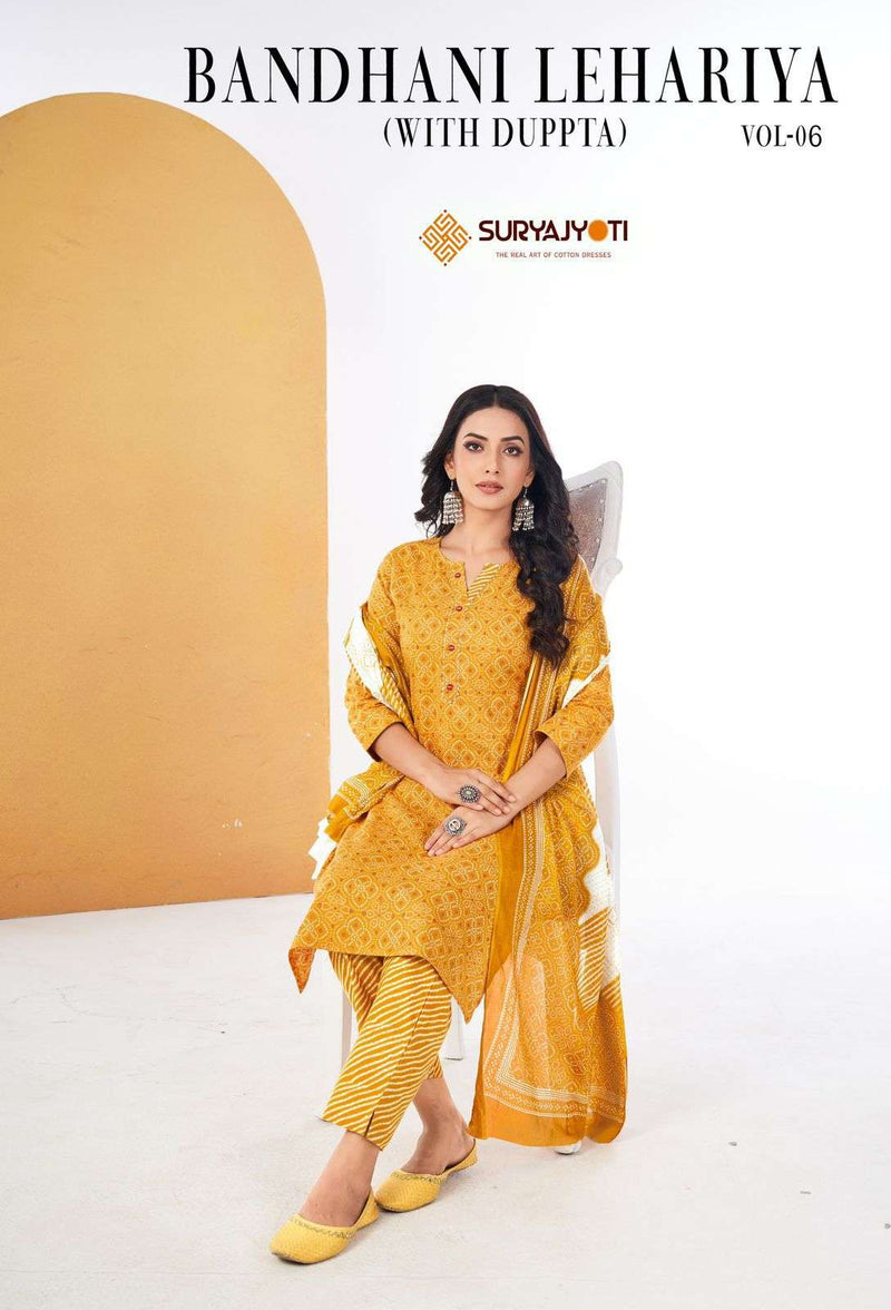 Suryajyoti Bandhani Lehriya Special Vol 6 Cotton Daily Wear Suit