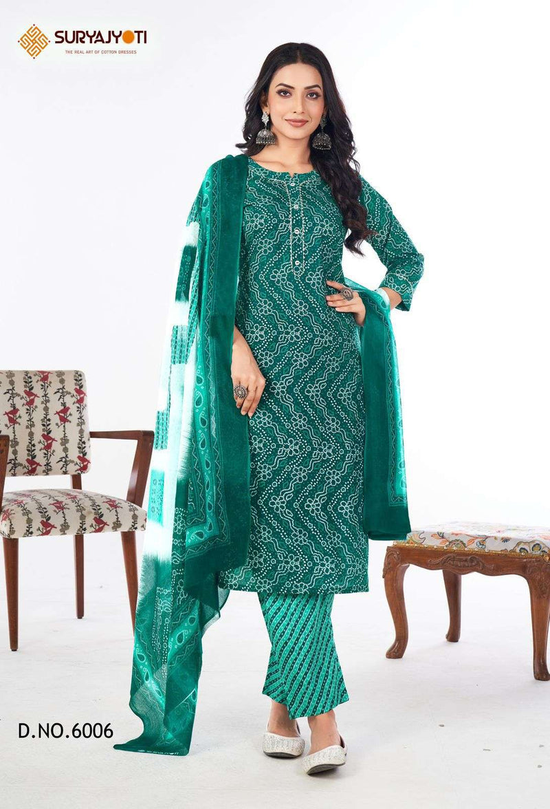 Suryajyoti Bandhani Lehriya Special Vol 6 Cotton Daily Wear Suit