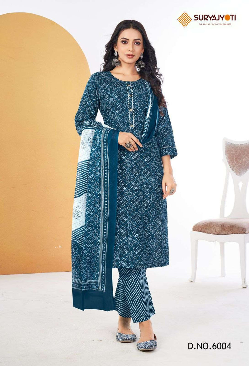 Suryajyoti Bandhani Lehriya Special Vol 6 Cotton Daily Wear Suit