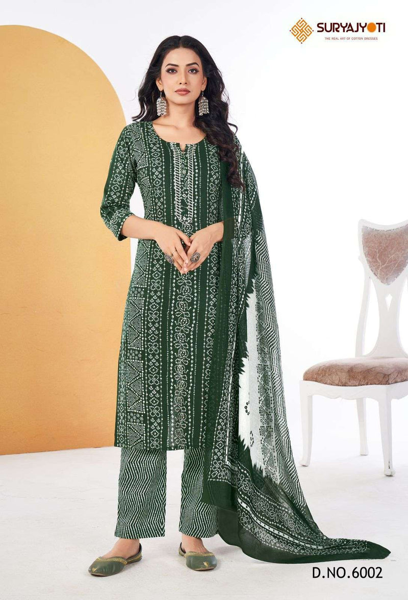Suryajyoti Bandhani Lehriya Special Vol 6 Cotton Daily Wear Suit