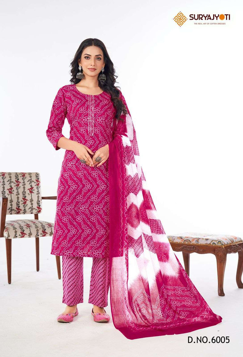 Suryajyoti Bandhani Lehriya Special Vol 6 Cotton Daily Wear Suit