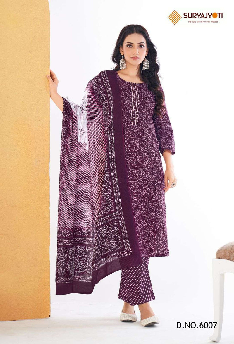 Suryajyoti Bandhani Lehriya Special Vol 6 Cotton Daily Wear Suit