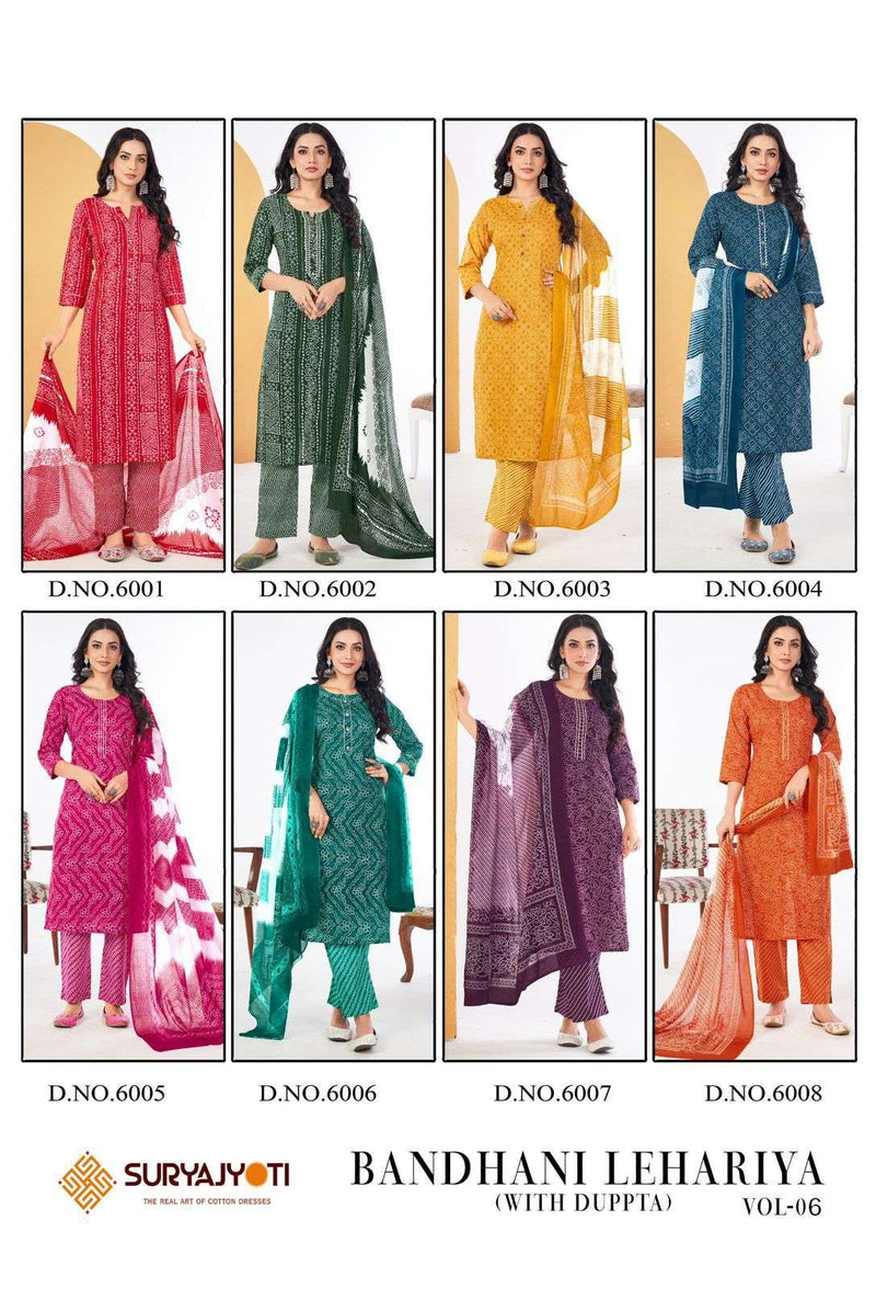 Suryajyoti Bandhani Lehriya Special Vol 6 Cotton Daily Wear Suit