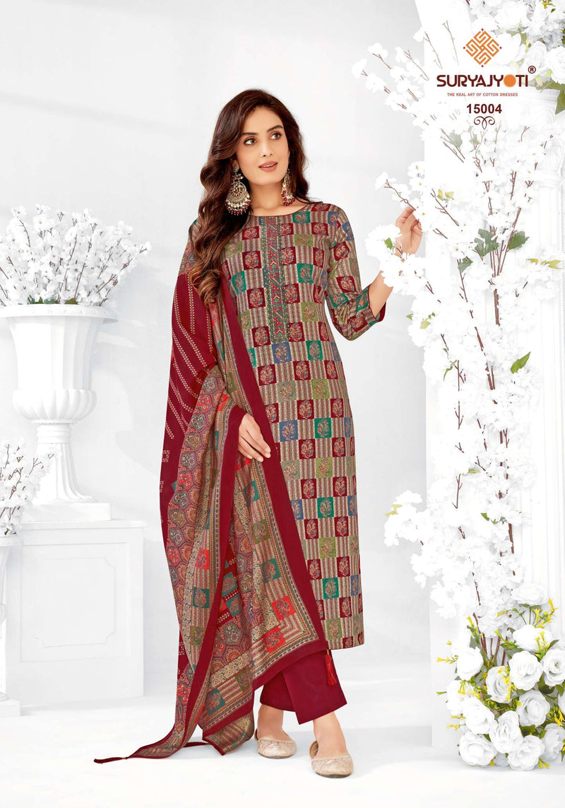 Suryajyoti Kalki Vol 15 Jam Satin Discharge Print Embroidery Designer Salwar Suit