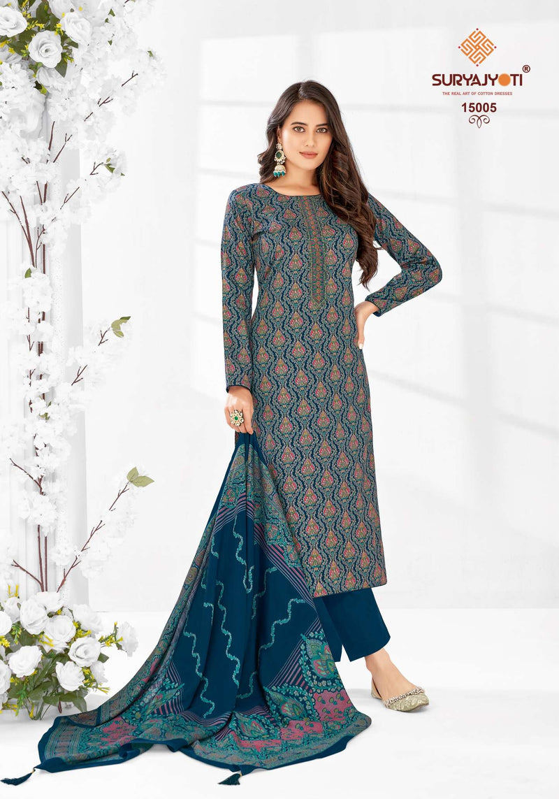 Suryajyoti Kalki Vol 15 Jam Satin Discharge Print Embroidery Designer Salwar Suit