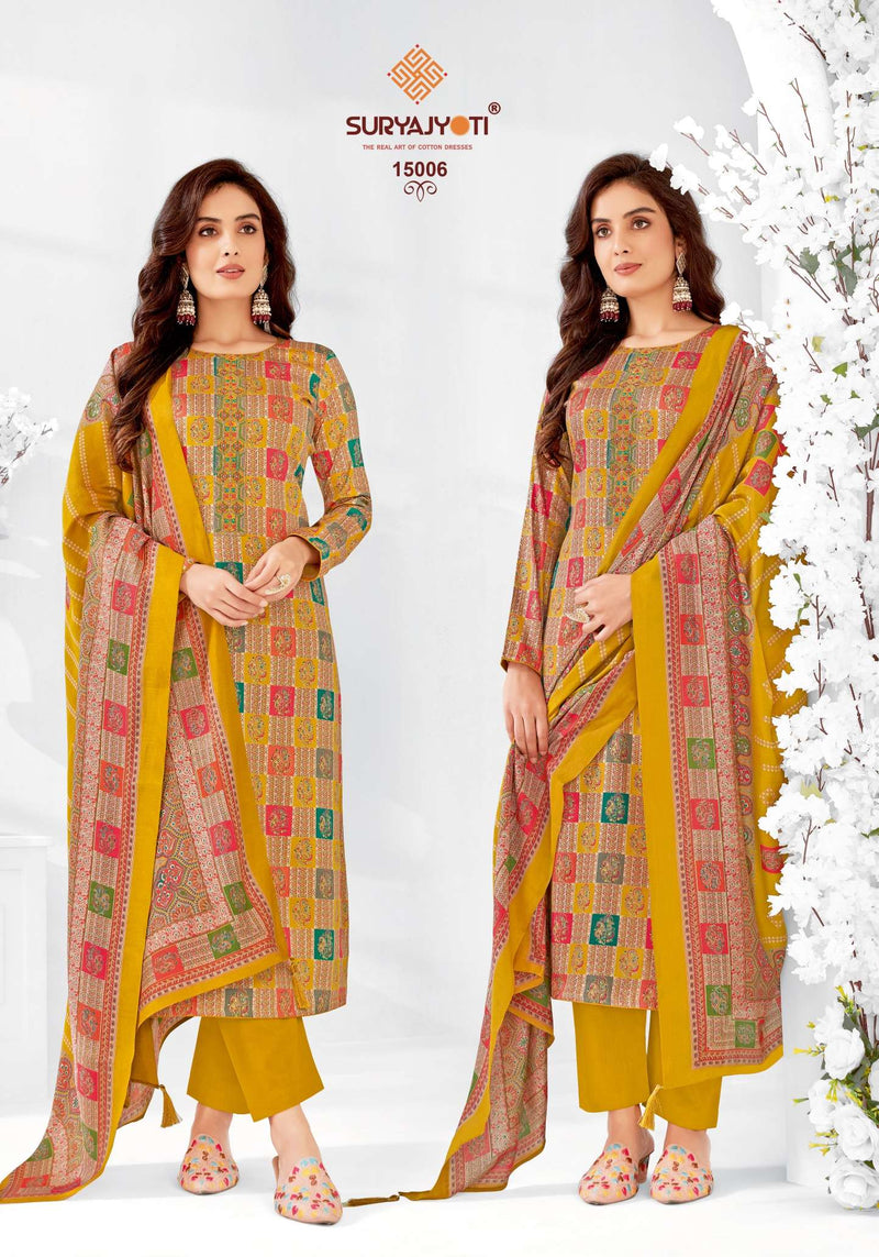 Suryajyoti Kalki Vol 15 Jam Satin Discharge Print Embroidery Designer Salwar Suit