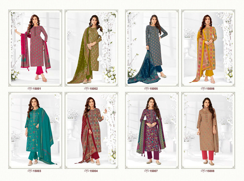 Suryajyoti Kalki Vol 15 Jam Satin Discharge Print Embroidery Designer Salwar Suit