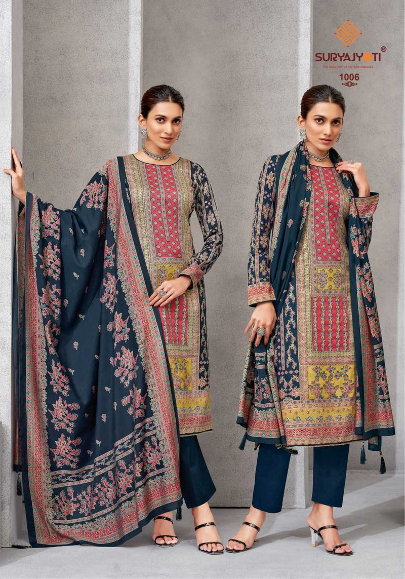 Suryajyoti Kamakshi Vol 1 Jam Satin Discharge Print Unstitched Salwar Suit