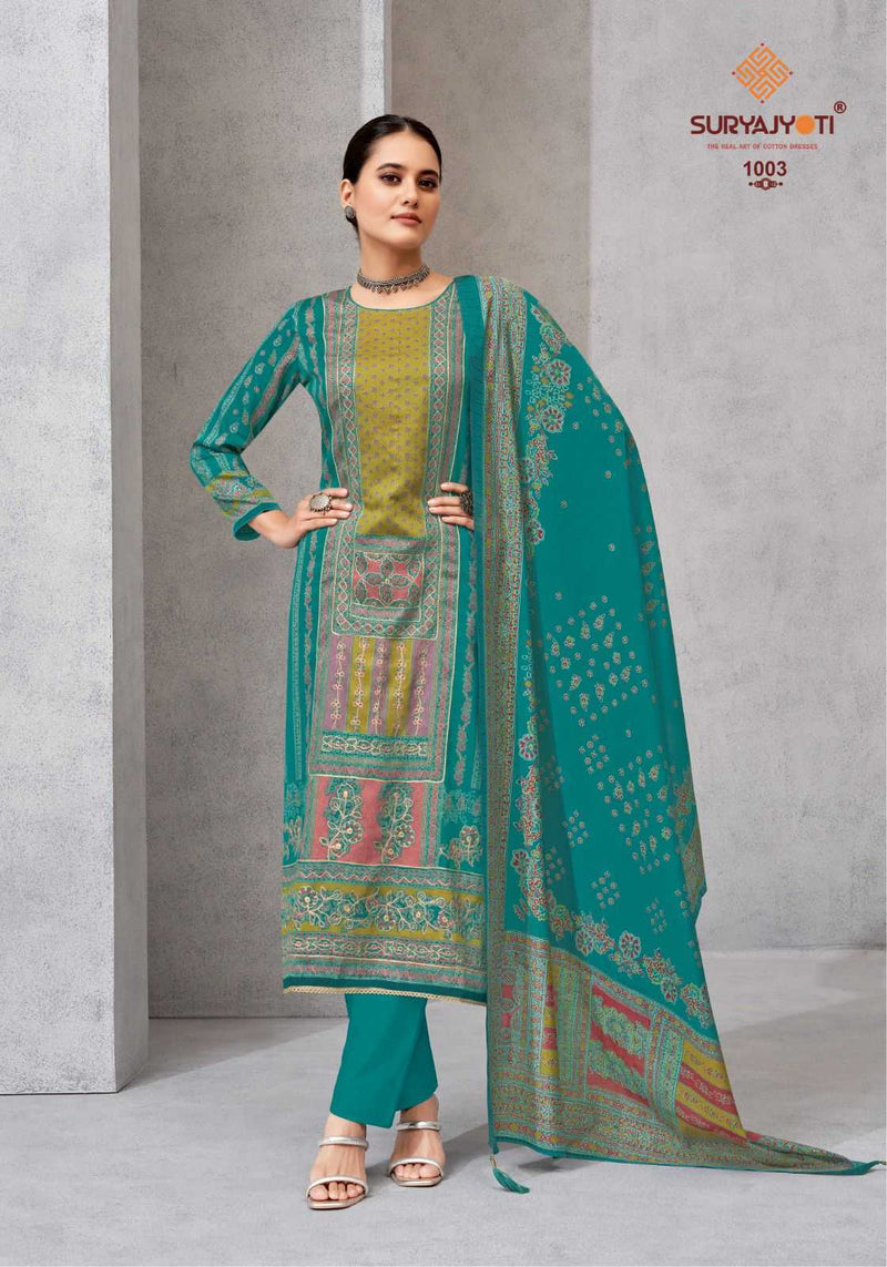 Suryajyoti Kamakshi Vol 1 Jam Satin Discharge Print Unstitched Salwar Suit