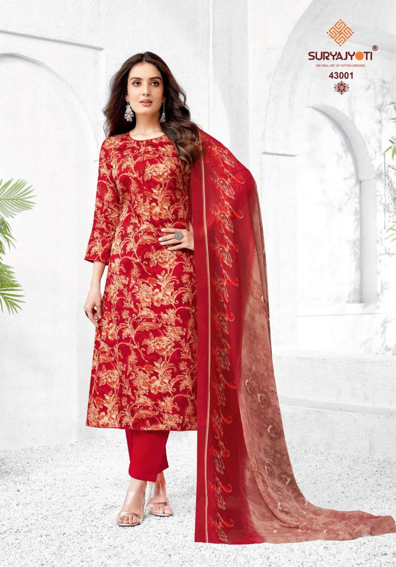 Suryajyoti Naishaa Vol 43 Jam Satin Unstitched Casual Wear Salwar Suit