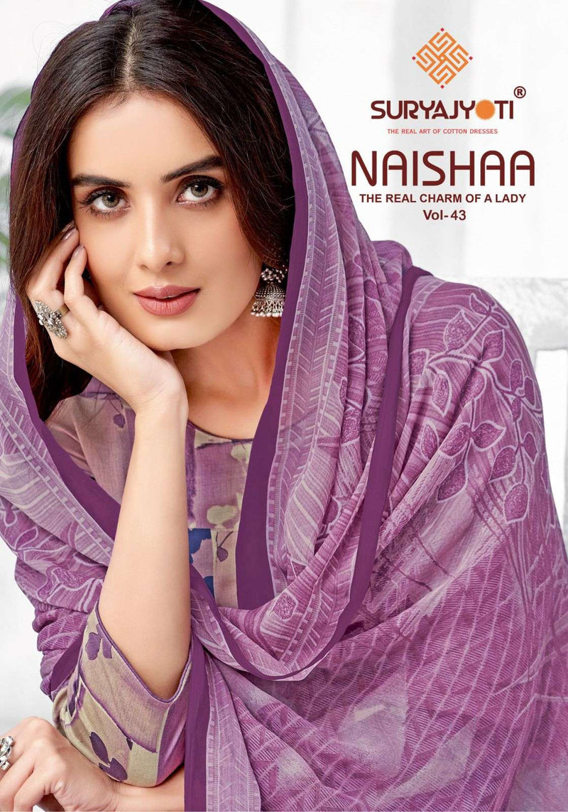 Suryajyoti Naishaa Vol 43 Jam Satin Unstitched Casual Wear Salwar Suit