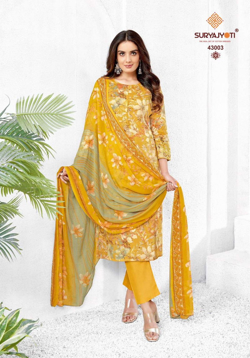 Suryajyoti Naishaa Vol 43 Jam Satin Unstitched Casual Wear Salwar Suit