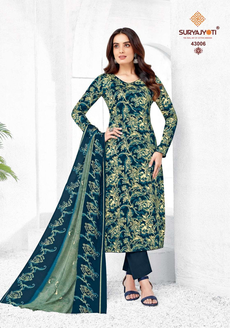 Suryajyoti Naishaa Vol 43 Jam Satin Unstitched Casual Wear Salwar Suit