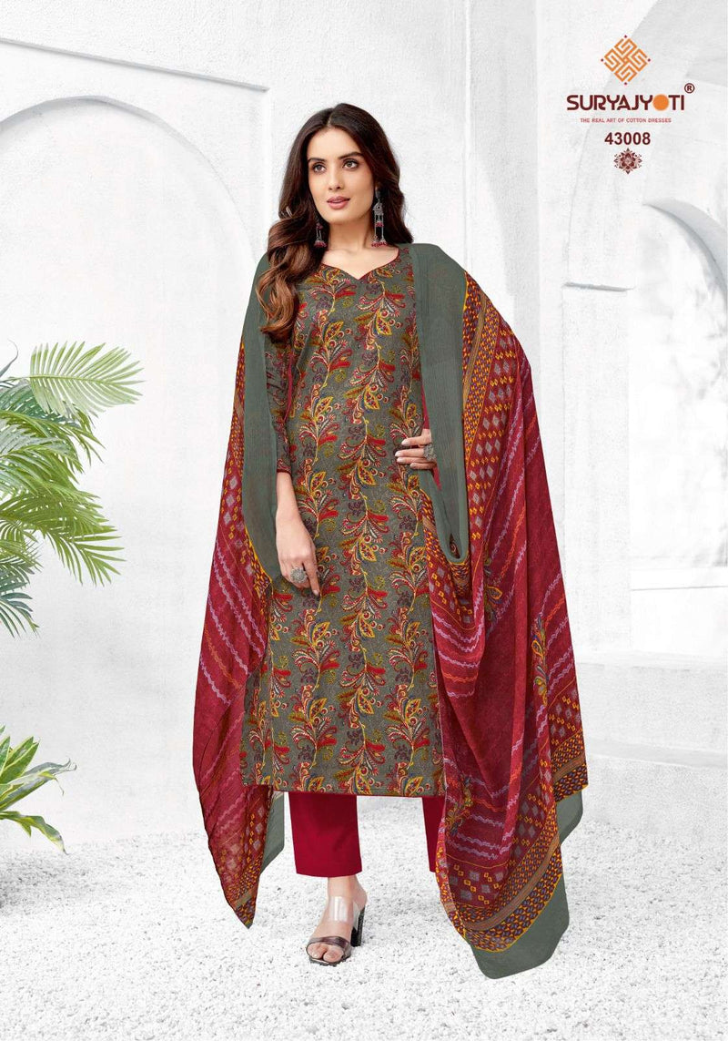 Suryajyoti Naishaa Vol 43 Jam Satin Unstitched Casual Wear Salwar Suit