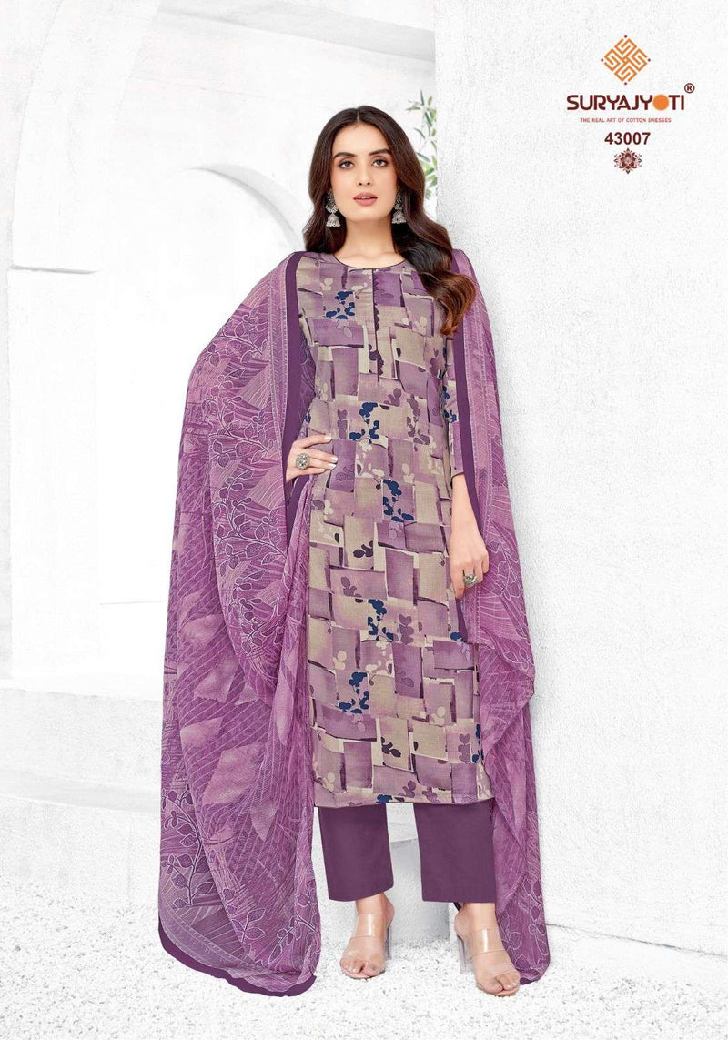 Suryajyoti Naishaa Vol 43 Jam Satin Unstitched Casual Wear Salwar Suit