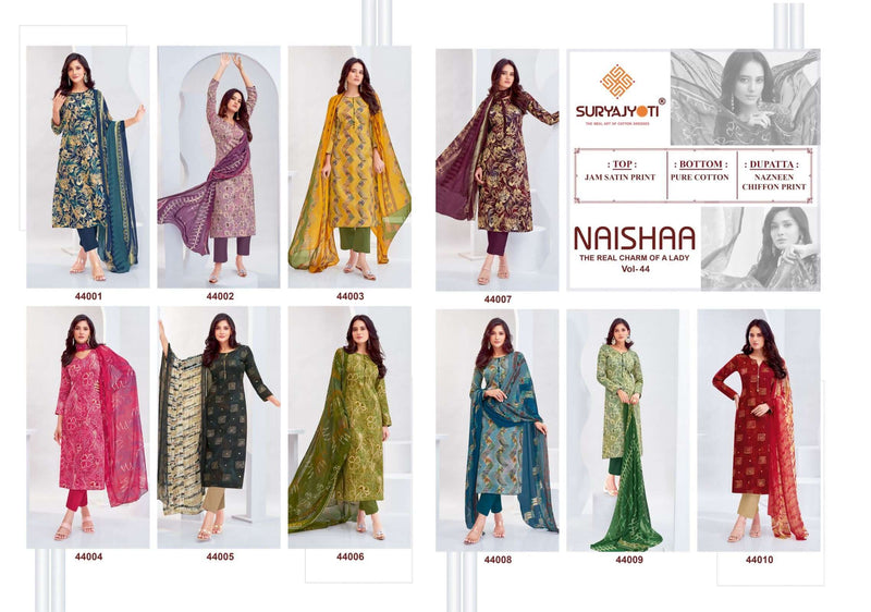 Suryajyoti Naishaa Vol 44 Jam Satin Print Fancy Salwar Suit