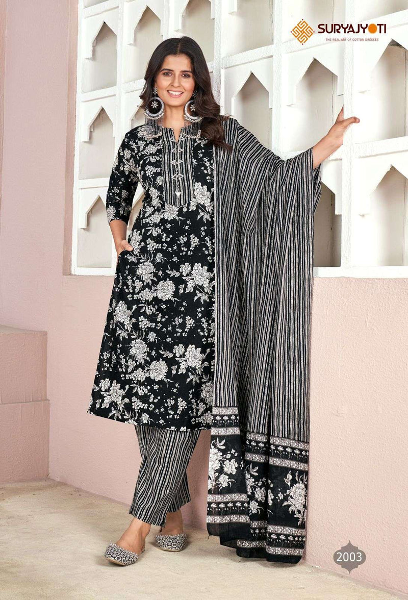 Suryajyoti Natasha Vol 2 Lawn Cotton With Handwork Readymade Salwar Suit