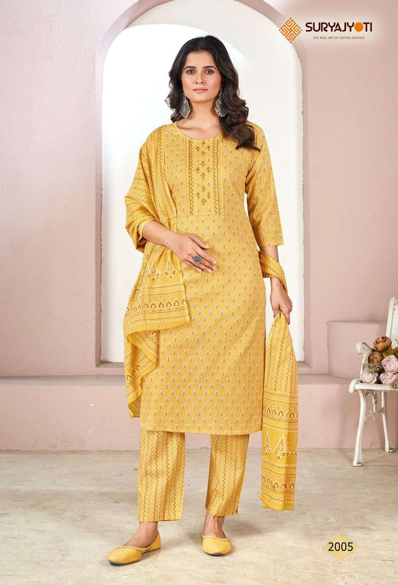 Suryajyoti Natasha Vol 2 Lawn Cotton With Handwork Readymade Salwar Suit
