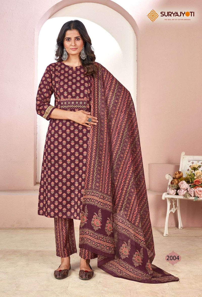 Suryajyoti Natasha Vol 2 Lawn Cotton With Handwork Readymade Salwar Suit
