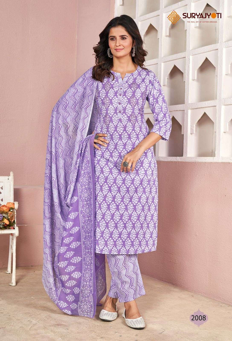 Suryajyoti Natasha Vol 2 Lawn Cotton With Handwork Readymade Salwar Suit