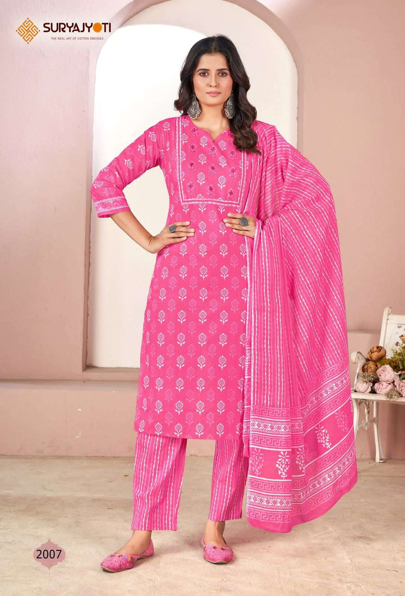 Suryajyoti Natasha Vol 2 Lawn Cotton With Handwork Readymade Salwar Suit