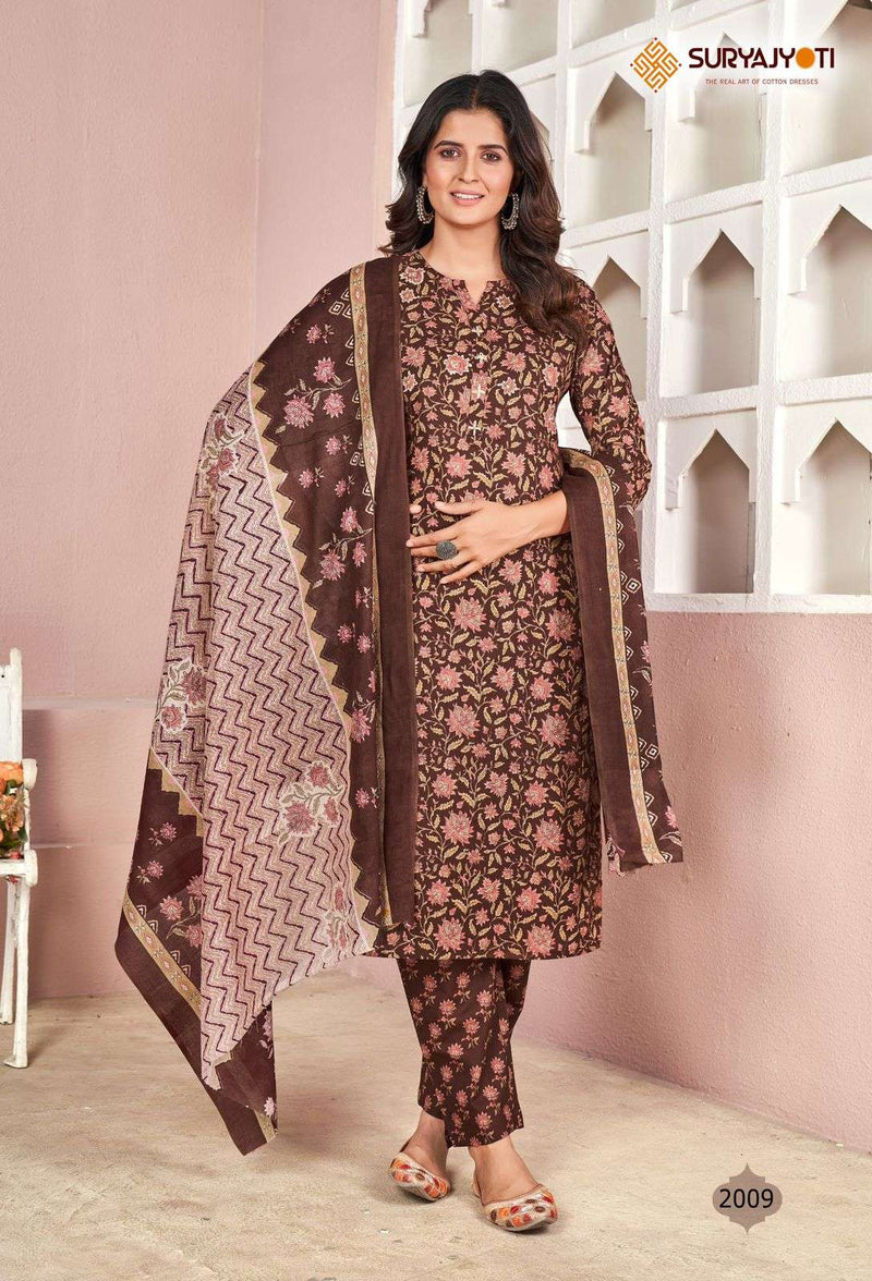 Suryajyoti Natasha Vol 2 Lawn Cotton With Handwork Readymade Salwar Suit