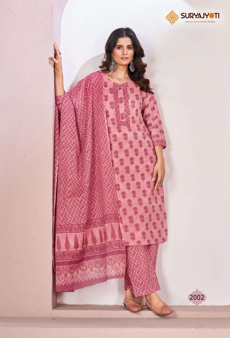 Suryajyoti Natasha Vol 2 Lawn Cotton With Handwork Readymade Salwar Suit