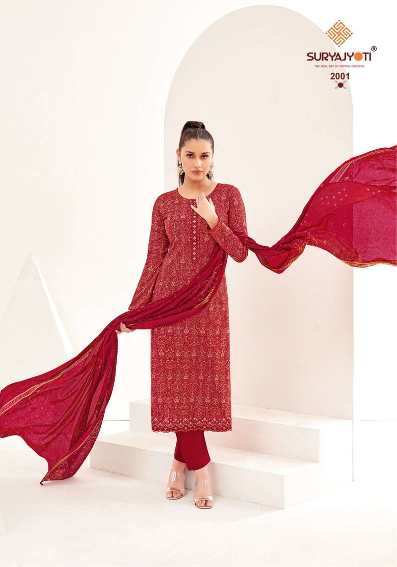 Suryajyoti Paarul Vol 2 Cotton Print Embroidery Fancy Salwar Suit