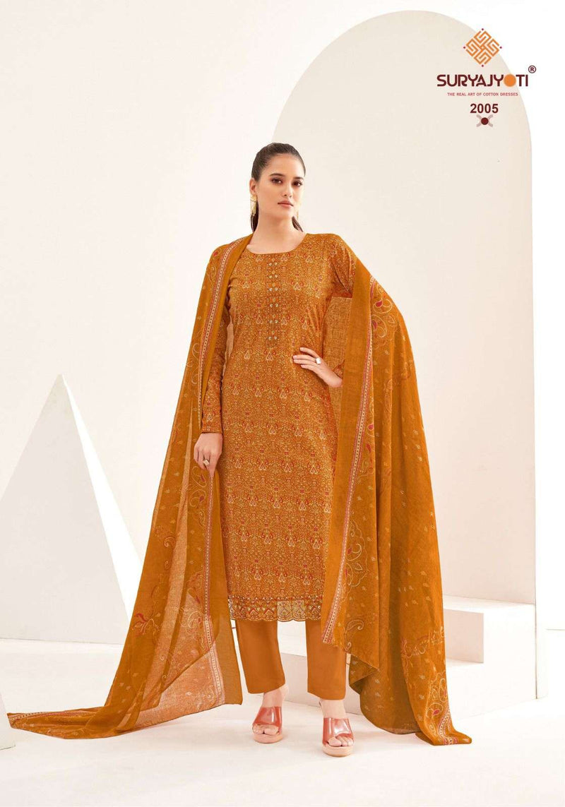 Suryajyoti Paarul Vol 2 Cotton Print Embroidery Fancy Salwar Suit