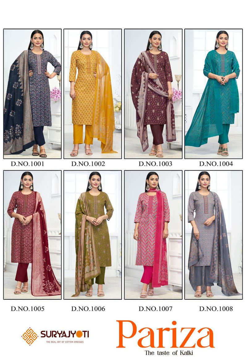 Suryajyoti Pariza Vol 1 Cotton Discharge Print Casual Wear Kurti Pant Dupatta Set